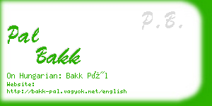 pal bakk business card